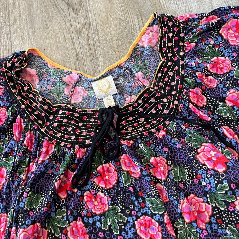 Womens Ric Rac Floral Blouse Top - M - Picture 2 of 5